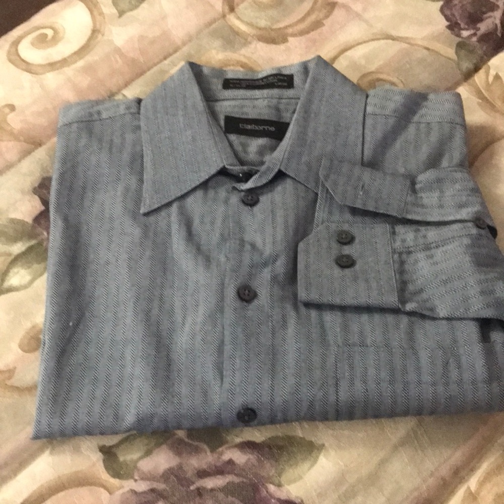 Men’s Claiborne long sleeve shirt size L in a grey print